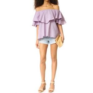 NEW MLM gingham off the shoulder top in purple